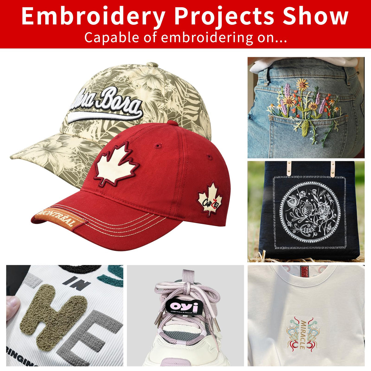 Embroidery Machine with 15 Needles,14"x20" Embroidery Area,1200SPM Max Speed,10In Touch Screen, capable of embroidering on 3D Caps, Flat, T-shirt and more，Wifi Available FDZ