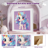 Genius maker Diamond Art Kits with Frame, 5D Diamond Art Kits, Unicorn Diamond Gem Art for Girls Boys, Diamond Dots Kits, Painting Arts and Crafts for Home Wall Decor(7x7inch) Genius maker
