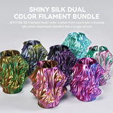 JAYO 3D Printer Filament Bundle, Dual Color Silk Filament Bundle Multicolor, Triple Color PLA Silk Filament, Individually Vacuum Packed, 250g Spool, 8 Rolls, 2kg in Total JAYO