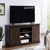 EDYO LIVING Farmhouse TV Stand for 65 Inch TV, Wood TV Stand with Sliding Barn Door, Entertainment Center with Storage Cabinet, Rustic Media Console for Living Room Bedroom, Espresso EDYO LIVING