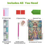 ZENDIYO Fairy 5D Diamond Painting Kits for Adults, Stained Glass Diamond Art Kits for Adults Beginners, DIY Full Drill Diamonds Dots Gem Art Painting Crafts for Home Wall Decor 12x16inch ZENDIYO