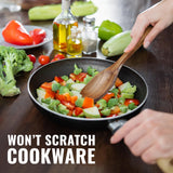 Zulay Kitchen Premium Large Teak Wooden Spoon For Cooking - Durable Wooden Cooking Utensil, Perfect Wooden Kitchen Utensil Set Addition, Smooth Finish Natural Teak Spoon, Non-Stick Wooden Spoon Zulay Kitchen