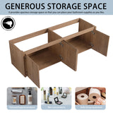 60" Floating Bathroom Vanity,60 Inch Bathroom Vanity Without Top Sink,Modern Floating Vanity Cabinet,Brown Wall Mounted Cabinet with Soft Closing Doors,Plywood(Sink Basin Not Included) WoodArtSupply