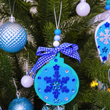 Winlyn 24 Sets Christmas Craft Kits Winter Crafts DIY Snowflake Baubles Ornaments Decorations Snowflake Foam Stickers Christmas Arts and Crafts for Kids Holiday Classroom Art Activities Party Favors Winlyn