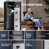 PRESTELION 10-15 Gun Safe,Quick Access Safes for Shotguns,Cabinets with Adjustable Rack,Long Gun Cabinets with Fingerprint/Digital Keypad/Removable Shelf for Rifles Safes PRESTELION