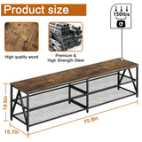 Katrawu TV Stand for TV up to 75 Inch, Long 70" TV Cabinet with 3-Tier Storage Shelves,Entertainment Center TV Console Table for Living Room with Industrial TV Metal Frame, Rustic Brown Katrawu