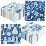 40pcs Winter Napkins Decorations,Blue Winter Christmas Napkins,Christmas Tree Xmas Reindeer Napkin for Winter Holiday Party Xmas Birthday Party Supplies CMUSKO