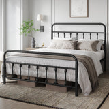 Yaheetech Classic Metal Platform Bed Frame Mattress Foundation with Victorian Style Iron-Art Headboard/Footboard/Under Bed Storage/No Box Spring Needed/Full Size Black Yaheetech