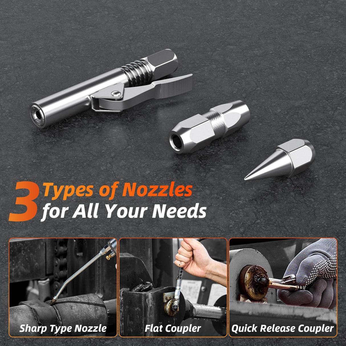 olmlmo Grease Gun, High-Efficiency Electric Grease Gun Kit, 10000 PSI Cordless Grease Gun with 2*2.0AH Batteries and Charger, 6.8 oz/min Battery Powered Grease Gun for Equipment Operators and Farmers olmlmo