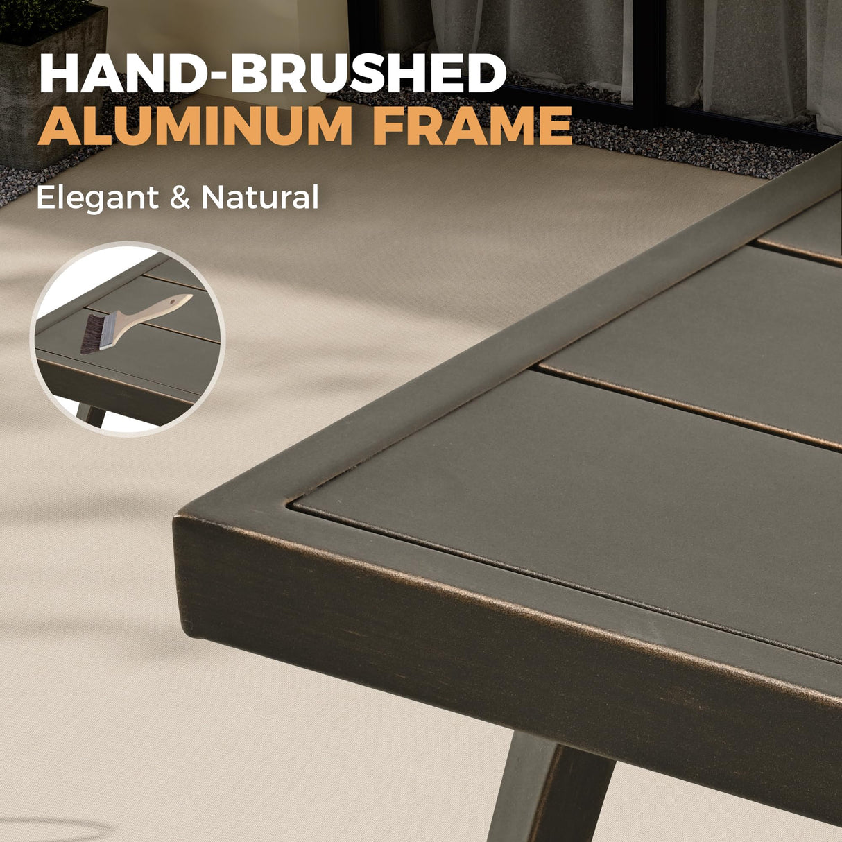 HAPPATIO Aluminum 9 Piece Patio Dining Set - Aluminum Outdoor Dining Set for 8, Patio Dining Table and Chairs Set, Patio Furniture with Table and Chairs (Black) HAPPATIO