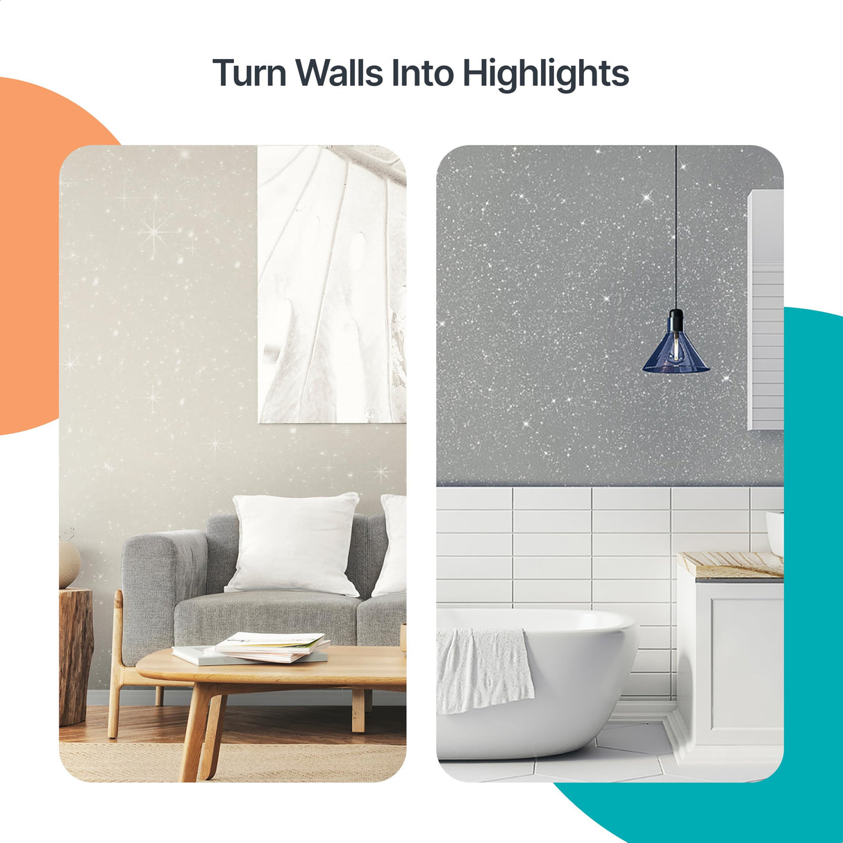 v1rtus Silver Holographic Glitter Paint Additive 400g with 4X Finishing Buffing Pads | for Painting Glitter Walls | Add to Interior or Exterior Paint v1rtus