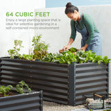 Best Choice Products 8x4x2ft Outdoor Metal Raised Garden Bed, Deep Root Planter Box for Vegetables, Flowers, Herbs, and Succulents w/ 478 Gallon Capacity - Gray Best Choice Products