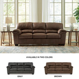 Signature Design by Ashley Bladen Faux Leather Sofa, Brown Signature Design by Ashley
