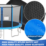 PayLessHere Trampoline 8FT 10FT 12FT 14FT Trampoline with Enclosure ASTM Approved-Combo Bounce Exercise Trampoline PVC Spring Cover Padding for Kids and Adults (Blue, 14FT) PayLessHere