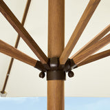 Best Choice Products 9ft Deep Square Solar Powered LED Lighted Patio Umbrella w/Faux Wood Texture, UV-Resistant Fabric, Hand Crank - Ivory Best Choice Products