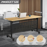 Foldable Conference Table, 6PCS Folding Conference Room Table with Wheels, Flip Top Mobile Training Table, Modern Rectangle Meeting Table for Office Training Room Classroom (6pack 63in) Lrxmastery