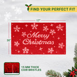 MaxMat Merry Christmas Door Mat – Coir Front Door Mat for Outdoor Entrance, Holiday Welcome Mat, Durable Non-Slip Christmas Outdoor Mat (17" x 30")` MaxMat
