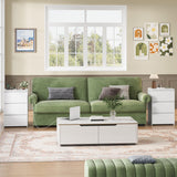 FOTOSOK White Nightstand, 26" H White Night Stand with Charging Station, White Nightstand with USB Ports & Power Outlets, Silent Slides, Wooden End Side Table Bedside Table with 3 Drawers for Bedroom FOTOSOK