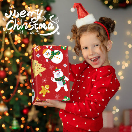 OHOME Christmas Wrapping Paper - Jumbo Sheets 29" x 42" | Gift Bags | Red, Green and White Tissue Paper - Xmas Decorations, Gifts for Kids Men Women | Party Favors OHOME