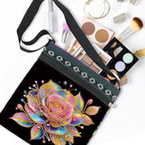 ARTopet DIY Diamond Art Painting Canvas Crossbody Bag Black Ethnic Minority Shoulder Purses Beach Bag Special Shaped Crystal by Numbers Mosaic Kits for Women Travel-Colorful Rose ARTopet