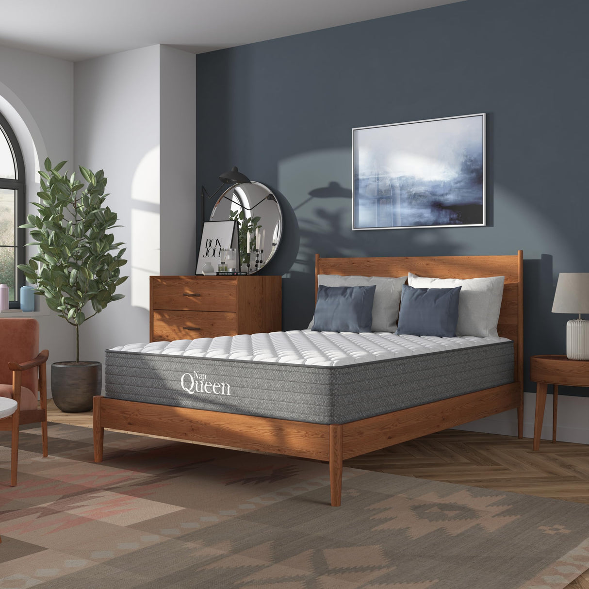 NapQueen 10 Inch King, Valeria Hybrid Cooling Gel Memory Foam & Pocket Coil Spring Mattress, CertiPUR-US Certified, Fiberglass-Free Mattress NapQueen