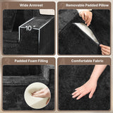 77'' Modern Cloud Loveseat Couch, No Assembly Required Deep Seat Sofa in Chenille Includes 2 pcs Pillows for Living Room, Bedroom, Apartment(Black) Luxanimarion