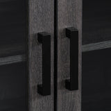 CorLiving Dark Gray Engineered Wood TV Stand w/Glass Cabinets for TVs up to 95" CorLiving