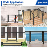 Muzata Aluminium Cable Railing Gate Black for Wood Metal 36" Cable Railing System Outdoor Seaside 36 1/32'' W X 32 13/32" H, DG01 BPA Muzata