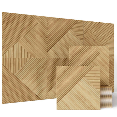 BUBOS 6 Pack Large Acoustic Panels,72 x 48Inches Soundproof Wall Panels,Decorative Sound Panels,Self-Adhesive Acoustic Wall Panels,Art Acoustic Panels for Home Studio Office,log color BUBOS