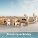 Transformer Table Outdoor Patio Furniture Set for 4 to 12, Expandable Outdoor Table and Chairs Set of 4 with Dining Bench, Weather Resistant Extendable Patio Table with Chairs & Bench Transformer Table