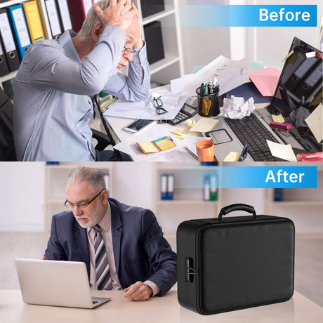 ENGPOW 5200°F Fireproof Document Bag with Lock,Upgraded Heat Insulated Fireproof＆Waterproof Box 8 Layers File Organizer,Portable Home Travel Safe Storage for Important Documents,Passports,Laptop ENGPOW