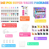 18 Colors Tie Dye Kit, Tie Dye Set for Kids, Pre-Filled Tye Dye Bottles, Non Toxic Permanent Fabric Dye Art Set, Easy DIY Fabric Art - Create Fun WINSONS