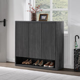 SICOTAS Shoe Cabinet 47.2" Wide Freestanding Hidden Shoe Storage Cabinet with 3 Doors & 4 Adjustable Shelves Tall Modern Shoes Rack Organizer Cabinets Storage for Entryway Hallway Living Room Entrance SICOTAS