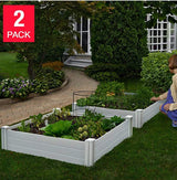 Vita 4 ft. x 4 ft. White Vinyl Raised Garden Bed 2-Pack DEXATEK