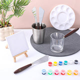 MBAIYO 4 Pcs Painting Knife Set,Palette Knife No.19 + Pallet Knives No.20 Stainless Steel Art Spatula with Wood Handle Scraper for Oil Canvas Acrylic Sculpting Mixing Texturing MBAIYO