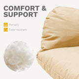 DWVO Egg Chair Patio Rattan Chair with Stand Anti-Slip All-Weather Poratble Adjustable Chair Feet Wicker Egg Lounger Chair for Indoor Outdoor 330LBS (Beige) DWVO