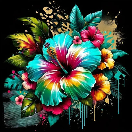 CXYQLC DIY 5D Diamond Painting Kits for Adults Diamond Art Hibiscus Flower Diamond Painting Full Drill Crystal Rhinestone Embroidery Craft Kits for Home Wall Decor Gifts 11.8x11.8inch CXYQLC