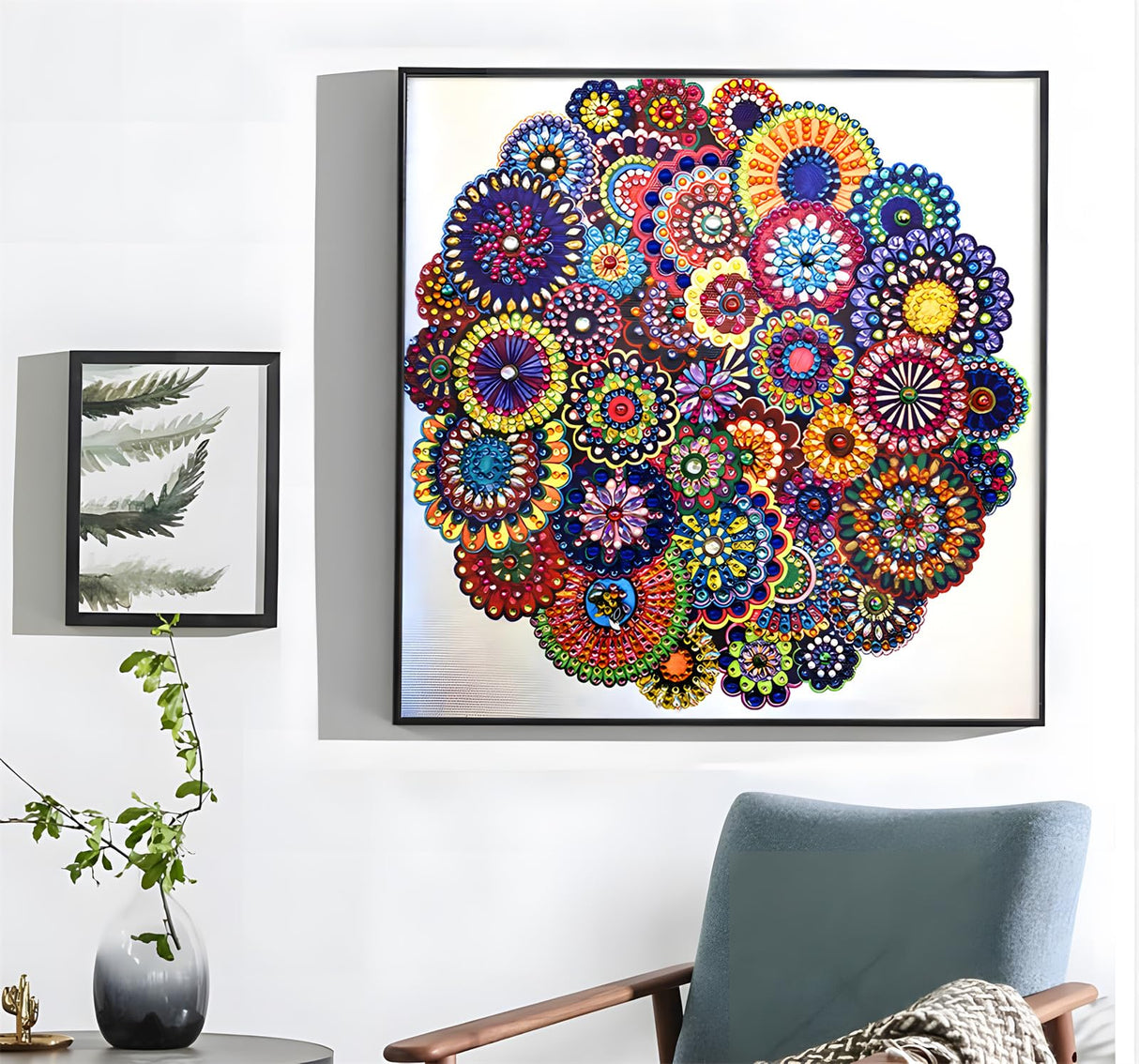 Hibah Diamond Painting DIY 5D Special Shape Rhinestone, Mandala Flower, Partial Diamond Crystal Diamond Painting Mandala Set Hibah
