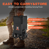 Navatiee Collapsible Folding Wagon, Wagon Cart Heavy Duty Foldable with Two Drink Holders, Utility Grocery Wagon for Camping Shopping Sports, S2, Black Navatiee