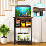 BSONE 5-10 Gallon Fish Tank Stand, Small Aquarium Stand Shelf, 0.71" Thickened Tabletop, 20.5" W×11" D ×34.3" H , Rustic Brown BSONE