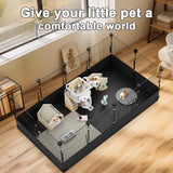 Tresbro Guinea Pig Cage with Waterproof PVC Bottom Liner & One-Hand Release Hook, Triple Fixing C&C Cage for Guinea Pigs, Bunny, Rabbit, Hedgehog, Small Animal Indoor Playpen 48''L x 24''W x 16''H Tresbro