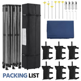 Yaheetech Heavy Duty Pop Up Canopy Tent, 10x20 Commercial Instant Shelter Tent for Wedding, Parties, Adjustable Outdoor Canopy with Wheeled Carry Bag, 6 Sandbags & 10 Stakes, Navy Blue Yaheetech