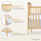 Dream On Me Anna 4-in-1 Full Size Crib and Changing Table Combo, Natural Dream On Me