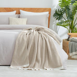 Amélie Home Waffle Throw Blanket for Couch, Soft Cozy Chenille Knit Blanket Warm Decorative Throw for Sofa, 50"x60", Beige Amélie Home