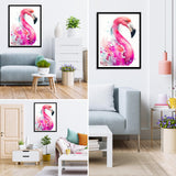 MXJSUA DIY 5D Diamond Art Painting Flamingo by Number Kits for Adults, Flamingo Diamond Art Painting Kits Round Drill Diamond Art Kits Picture Arts Craft for Home Wall Art Decor 12x16 inch MXJSUA