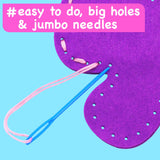 EZCRA Easy Arts and Crafts for Kids - No Mess Sewing Kit for Kids - 4 Easy to Do Unicorn Sewing Projects - Fun Felt Stickers - Tools with Instruction - Gifts for Girls Age 4,5,6,7,8 EZCRA