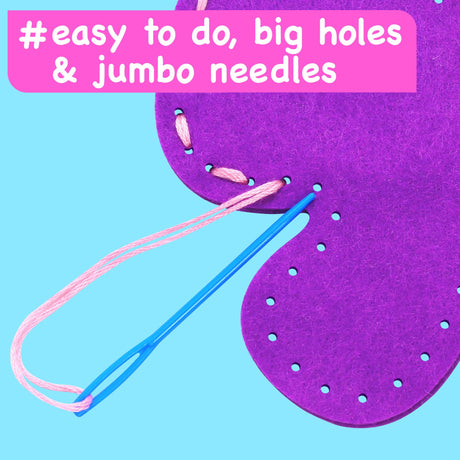 EZCRA Easy Arts and Crafts for Kids - No Mess Sewing Kit for Kids - 4 Easy to Do Unicorn Sewing Projects - Fun Felt Stickers - Tools with Instruction - Gifts for Girls Age 4,5,6,7,8 EZCRA