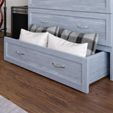 AFI, Northfield Murphy Bed Chest Twin XL with 6" Mattress, Storage Drawer & Built-in USB Charger, Driftwood AFI