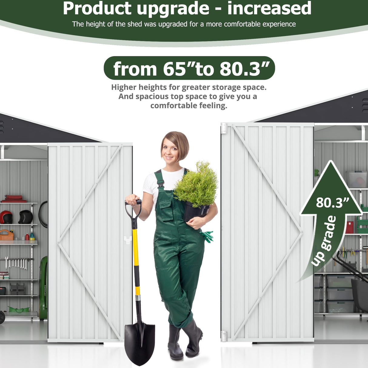 AirWire 10x10 FT Outdoor Storage Shed, Garden Shed with Updated Frame Structure and Lockable Doors, Metal Tool Sheds for Backyard Garden Patio Lawn, Grey AirWire