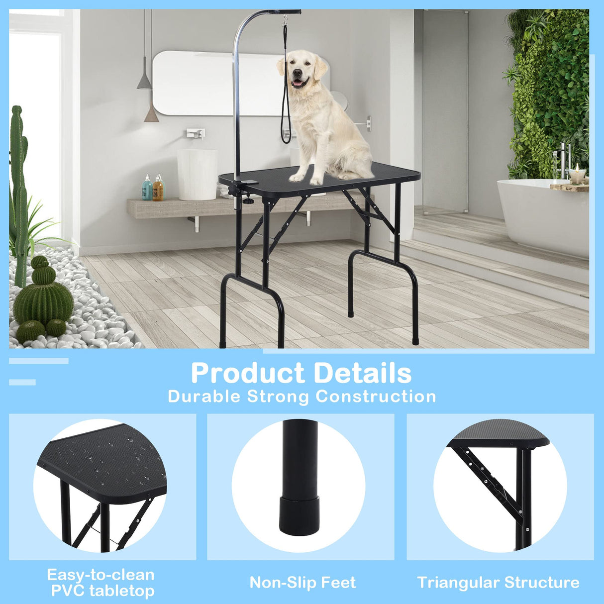Dog Grooming Table for Dogs at Home, Dog Grooming Harness Pet Grooming Table Dog Grooming Table for Large Dogs Small Dog Grooming Tables Arm for Small Dogs Dog Washing Station Dog Grooming Sling Stand Capacmkseh